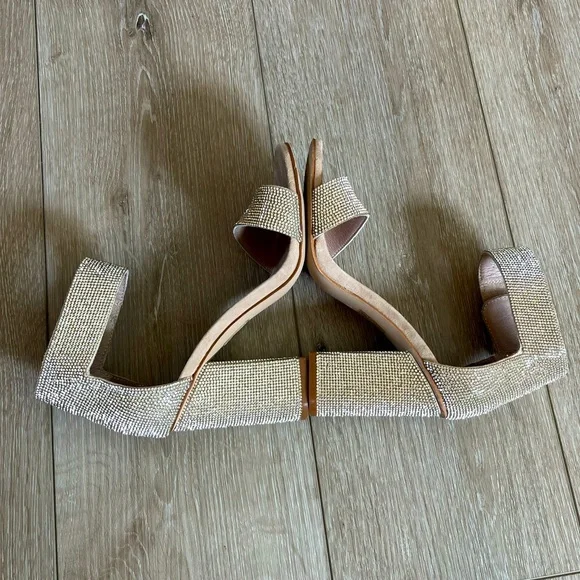 Jeffrey Campbell Silver Sparkly Thick Heel Sandals Size 5.5. - Picture 11 of 12